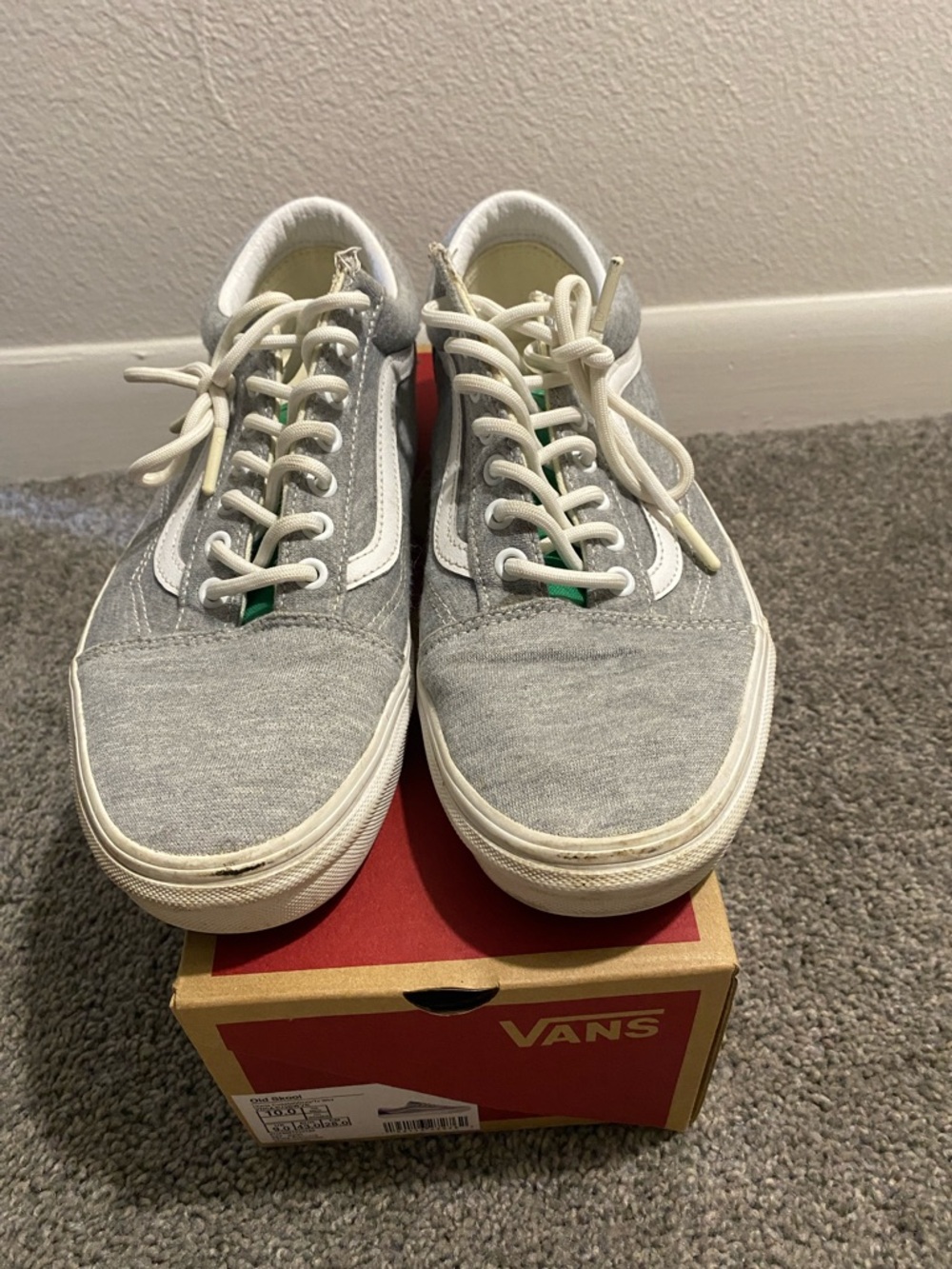 Vans Light Gray and White Old Skool Canvas Sneakers